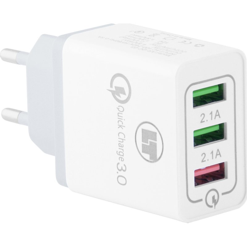 LAMTECH LAM021004 Wall Quick Charger QC3.0 2 x 2.1 A 0019340 LAMTECH LAM021004 Wall Quick Charger QC3.0 2 x 2.1 A 0019340