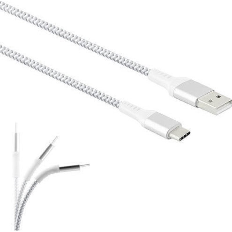 LAMTECH LAM450299 TYPE-C V2,0 HIGH QUALITY UNBREAKABLE CABLE SILVER 0020402 LAMTECH LAM450299 TYPE-C V2,0 HIGH QUALITY UNBREAKABLE CABLE SILVER 0020402
