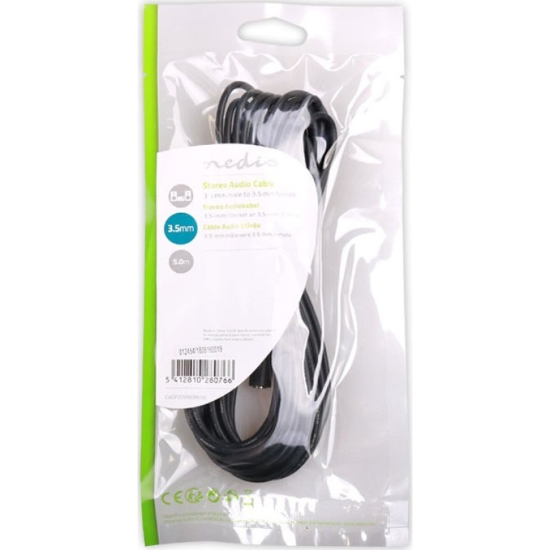 NEDIS CAGP22050BK50 Καλώδιο ήχου 3,5mm αρσ. Stereo - 3,5mm Stereo θηλ., 5m 0020700