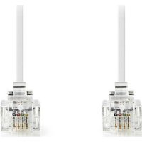 NEDIS TCGP90200WT100 Tηλεφωνικό Καλώδιο RJ11 αρσ. - RJ11 αρσ. 10.0 μ., Λευκό 0021090