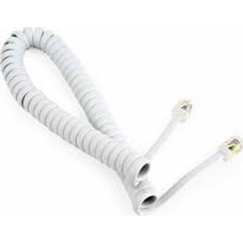 CABLEXPERT TC4P4CS-2M-W Telephone Handset Spiral Cord RJ10 4P4C 2m White 0021136 CABLEXPERT TC4P4CS-2M-W Telephone Handset Spiral Cord RJ10 4P4C 2m White 0021136