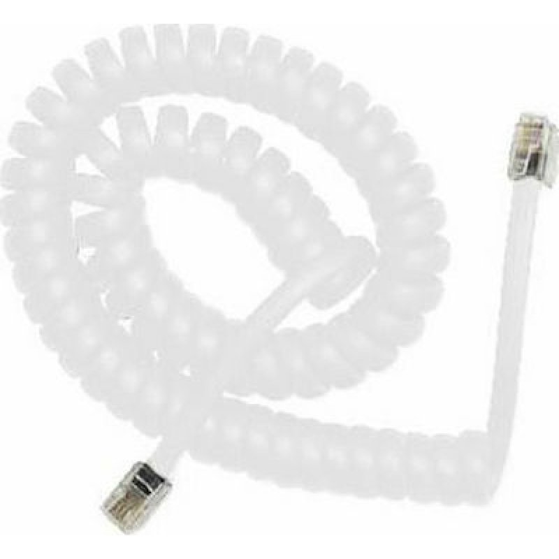 CABLEXPERT TC4P4CS-2M-W Telephone Handset Spiral Cord RJ10 4P4C 2m White 0021136 CABLEXPERT TC4P4CS-2M-W Telephone Handset Spiral Cord RJ10 4P4C 2m White 0021136