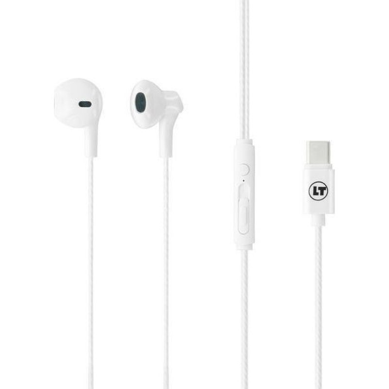 LAMTECH LAM021134 TYPE-C Smartphone Earphones With Mic White 0023177 LAMTECH LAM021134 TYPE-C Smartphone Earphones With Mic White 0023177