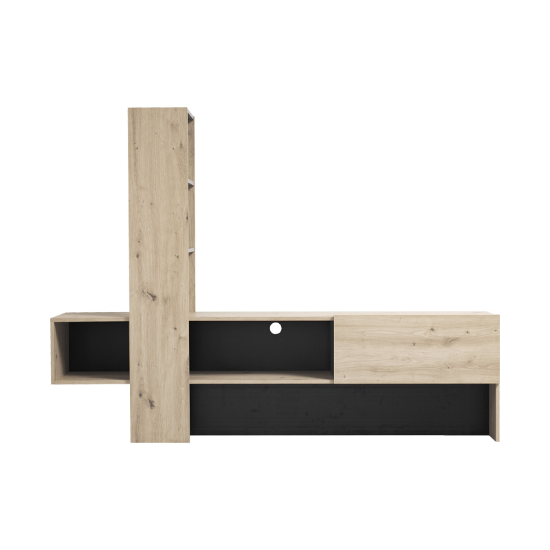 FYLLIANA 11008244 Έπιπλο Τηλεόρασης Orense Grey Oak / Μαύρο 185.5χ36.5χ138.5εκ. 0023383 FYLLIANA 11008244 Έπιπλο Τηλεόρασης Orense Grey Oak / Μαύρο 185.5χ36.5χ138.5εκ. 0023383