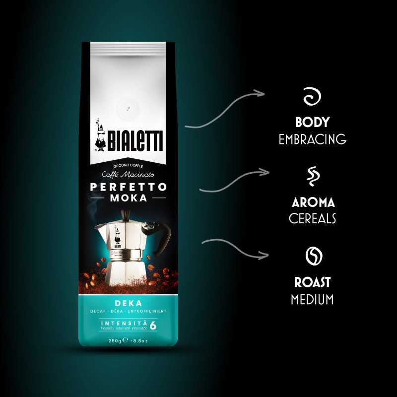 BIALETTI 096080320 PERFETTO MOKA DECAF Καφές Espresso Ντεκαφεινέ 250gr - Made in Italy 0024621 BIALETTI 096080320 PERFETTO MOKA DECAF Καφές Espresso Ντεκαφεινέ 250gr - Made in Italy 0024621