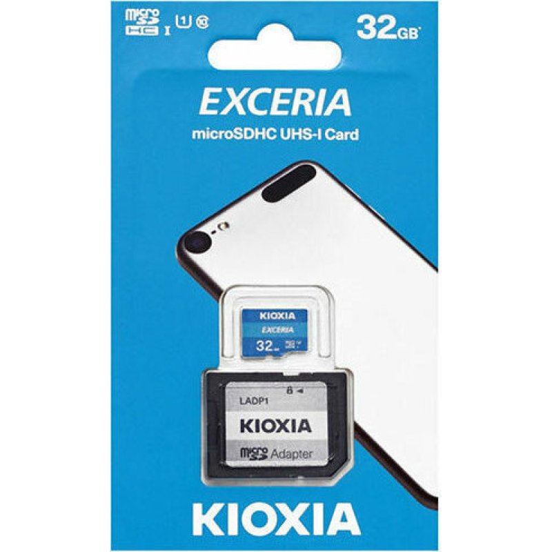 KIOXIA LMEX1L032GG2 Exceria Memory Card With Adapter 32 GB MicroSDHC Class 10 UHS-I 0025039 KIOXIA LMEX1L032GG2 Exceria Memory Card With Adapter 32 GB MicroSDHC Class 10 UHS-I 0025039