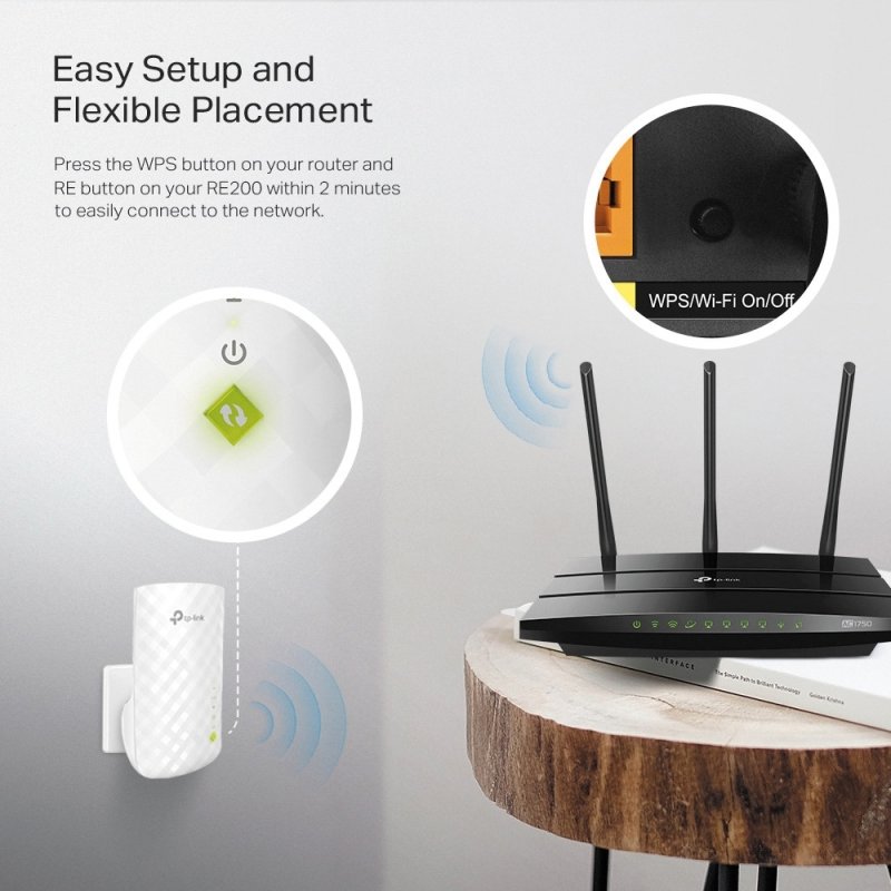 TP-LINK RE200-AC750 Dual Band WiFi V4 Ενισχυτής Σήματος για Ασύρματη Δικτύωση 0025666 TP-LINK RE200-AC750 Dual Band WiFi V4 Ενισχυτής Σήματος για Ασύρματη Δικτύωση 0025666