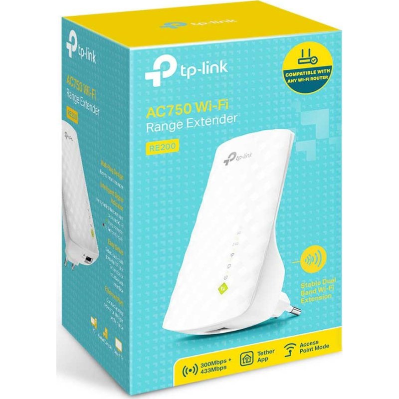 TP-LINK RE200-AC750 Dual Band WiFi V4 Ενισχυτής Σήματος για Ασύρματη Δικτύωση 0025666 TP-LINK RE200-AC750 Dual Band WiFi V4 Ενισχυτής Σήματος για Ασύρματη Δικτύωση 0025666