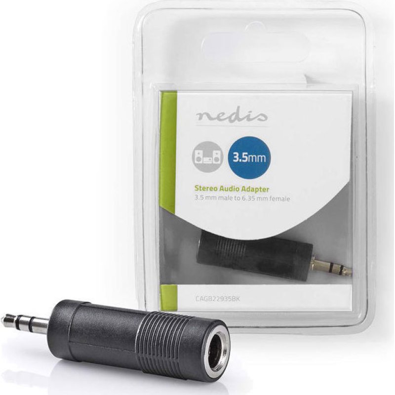 NEDIS CAGB22935BK Αντάπτορας 3,5mm Stereo αρσ. - 6,35mm Stereo θηλ. Μαύρο 0025987 NEDIS CAGB22935BK Αντάπτορας 3,5mm Stereo αρσ. - 6,35mm Stereo θηλ. Μαύρο 0025987