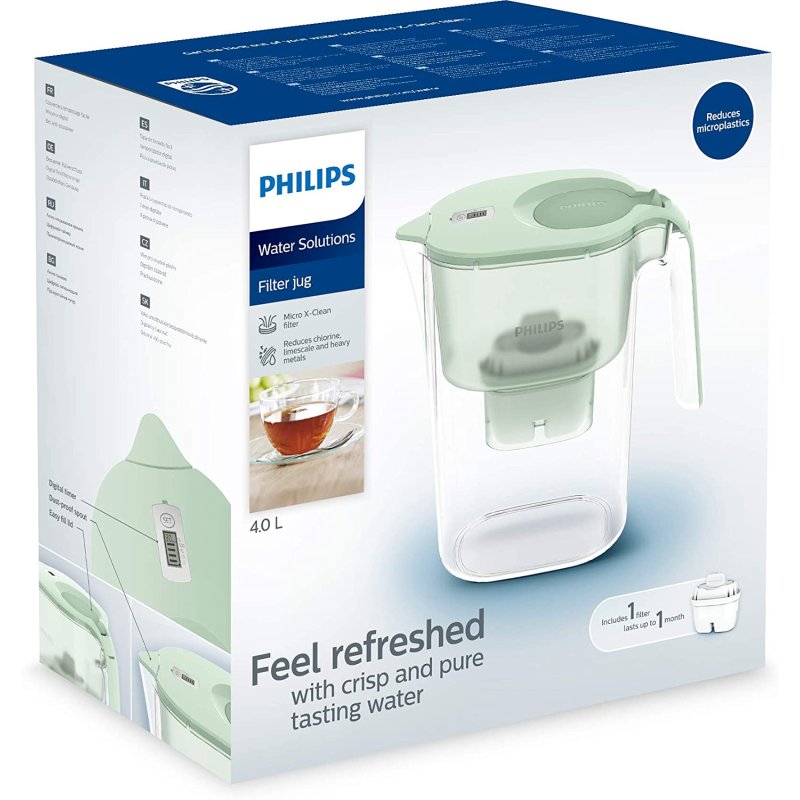 Philips AWP2938GNT/10 Κανάτα Φιλτραρίσματος XL - 4 Λίτρα συνολική χωρητικότητα 0026336 Philips AWP2938GNT/10 Κανάτα Φιλτραρίσματος XL - 4 Λίτρα συνολική χωρητικότητα 0026336