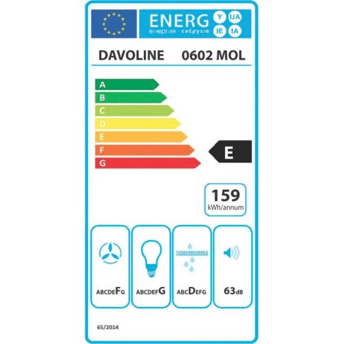 DAVOLINE OLYMPIA 270 Απορροφητήρας Ελεύθερος Lux 2M/1  (Υ x Π x Β): 13 x 70 x 48.7 Λευκό 0026429