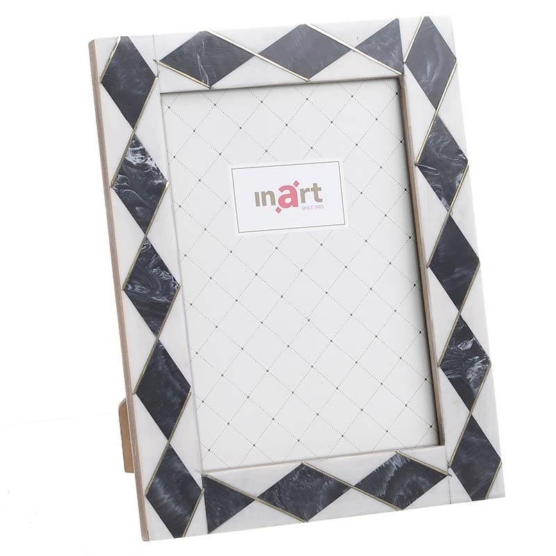 INART 3-30-831-0026 Κορνίζα ρητίνης λευκό μαύρο 13X18 0026623 INART 3-30-831-0026 Κορνίζα ρητίνης λευκό μαύρο 13X18 0026623