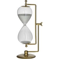 INART 3-70-874-0064 Κλεψύδρα Μεταλ/Γυαλ Χρυσή Λευκή 13χ11χ26 0026628