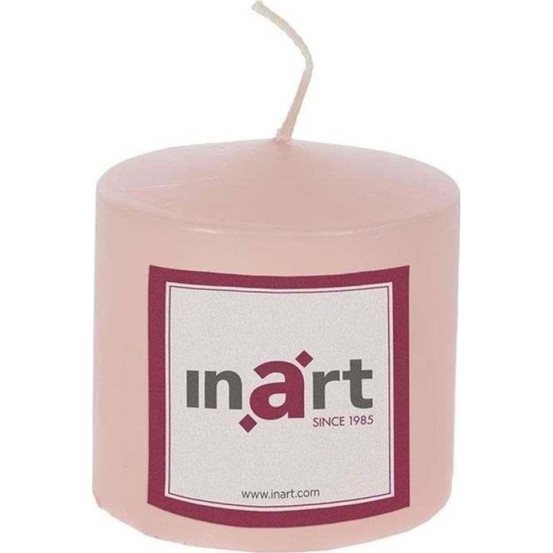INART 3-80-474-0078 Διακοσμητικό Κερί Σομόν Παραφίνης 7x7cm 0026820