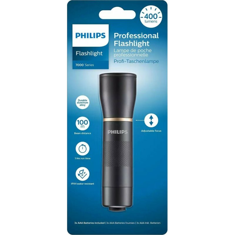 PHILIPS SFL7000T/10 Επαγγελματικός Φακός LED SFL7000T-10, 7000 series, 400lm, Μαύρος 0026837 PHILIPS SFL7000T/10 Επαγγελματικός Φακός LED SFL7000T-10, 7000 series, 400lm, Μαύρος 0026837