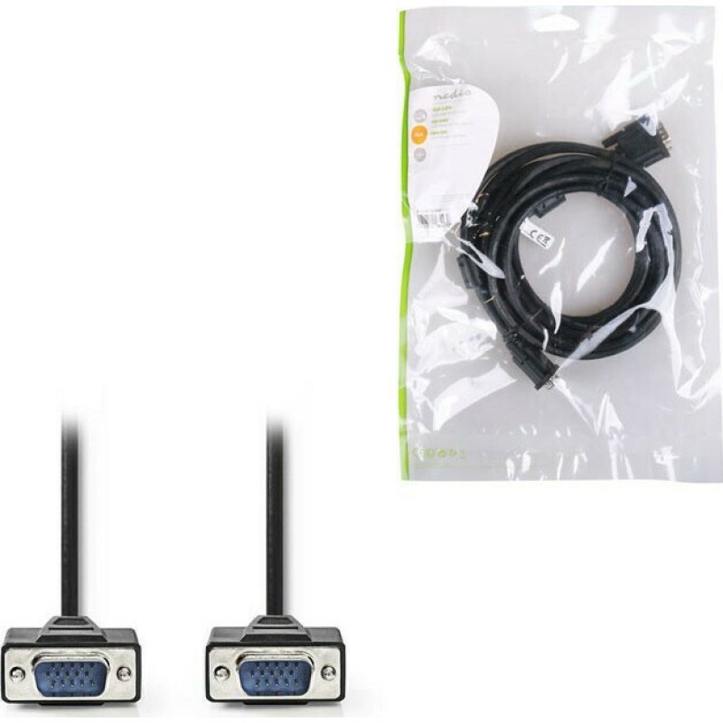 NEDIS CCGP59000BK50 VGA Cable, VGA Male - VGA Male, 5m, Black 0026881 NEDIS CCGP59000BK50 VGA Cable, VGA Male - VGA Male, 5m, Black 0026881