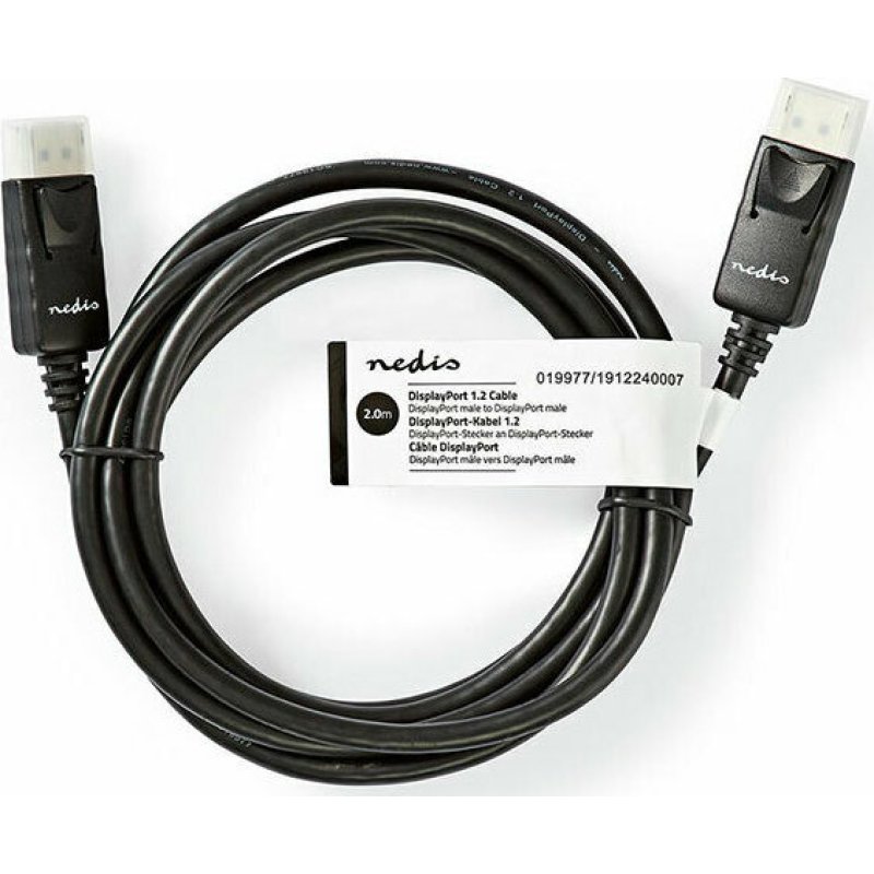 NEDIS CCGT37010BK20 DisplayPort Αρσενικό - DisplayPort Αρσενικό, 2.00m, Μαύρο 0026883 NEDIS CCGT37010BK20 DisplayPort Αρσενικό - DisplayPort Αρσενικό, 2.00m, Μαύρο 0026883
