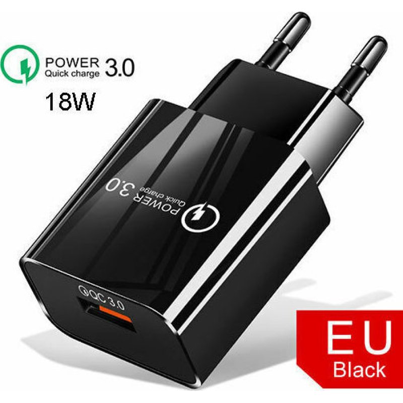 LAMTECH LAM021943 Quick Charger USB3.0 18W , Μαύρο 0028308 LAMTECH LAM021943 Quick Charger USB3.0 18W , Μαύρο 0028308