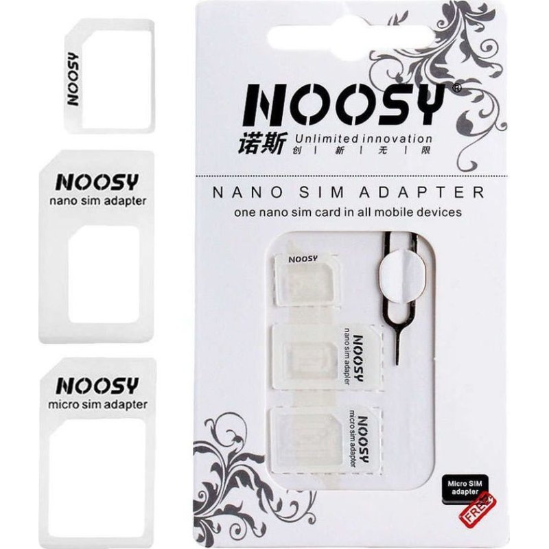 NOOSY SIM-002 Αντάπτορας 3 σε 1 Nano SIM & Micro SIM Λευκός 0028641 NOOSY SIM-002 Αντάπτορας 3 σε 1 Nano SIM & Micro SIM Λευκός 0028641