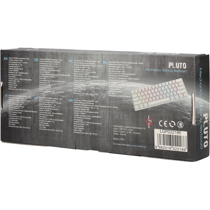 LGP LGP022186 PLUTO RGB MECHANICAL GAMING KEYBOARD BLUE SWITCH WHITE WITH TYPE-C PORT 0029324 LGP LGP022186 PLUTO RGB MECHANICAL GAMING KEYBOARD BLUE SWITCH WHITE WITH TYPE-C PORT 0029324