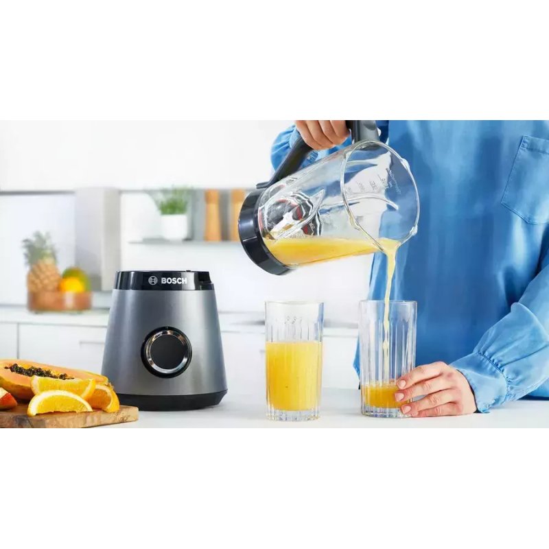 BOSCH MMB6174S Μπλέντερ για Smoothies με Γυάλινη Κανάτα 1,5Lt 1200Watt Γκρι 0029355 BOSCH MMB6174S Μπλέντερ για Smoothies με Γυάλινη Κανάτα 1,5Lt 1200Watt Γκρι 0029355