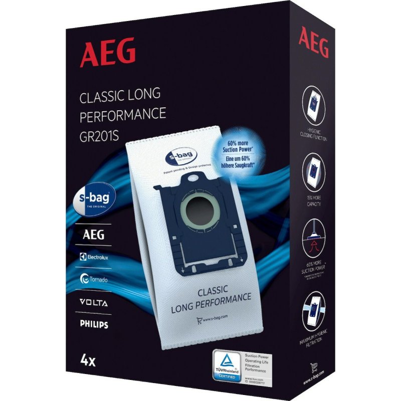 AEG GR201S Σακούλες Σκούπας 4τμχ (συμβατές με Philips S-BAG) 0030048 AEG GR201S Σακούλες Σκούπας 4τμχ (συμβατές με Philips S-BAG) 0030048