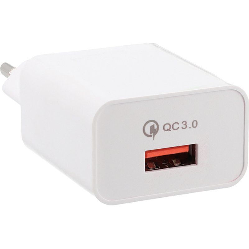 LAMTECH LAM021998 QUICK CHARGER USB3.0 18W WITH TYPE-C CABLE 1M WHITE 0030076 LAMTECH LAM021998 QUICK CHARGER USB3.0 18W WITH TYPE-C CABLE 1M WHITE 0030076