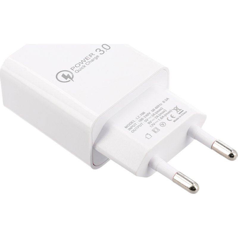 LAMTECH LAM021998 QUICK CHARGER USB3.0 18W WITH TYPE-C CABLE 1M WHITE 0030076 LAMTECH LAM021998 QUICK CHARGER USB3.0 18W WITH TYPE-C CABLE 1M WHITE 0030076