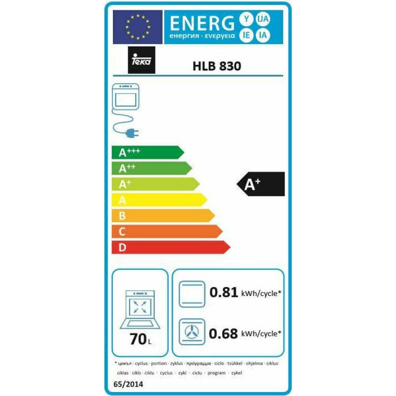 TEKA HLB 830 Φούρνος άνω Πάγκου 70lt χωρίς Εστίες Π59.5εκ. 0030440 TEKA HLB 830 Φούρνος άνω Πάγκου 70lt χωρίς Εστίες Π59.5εκ. 0030440