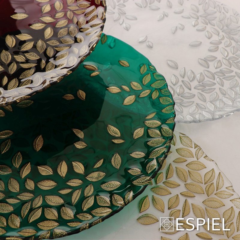 ESPIEL DAC1603 Foliage Διακοσμητική Πιατέλα Γυάλινη 33x33cm 0030562 ESPIEL DAC1603 Foliage Διακοσμητική Πιατέλα Γυάλινη 33x33cm 0030562