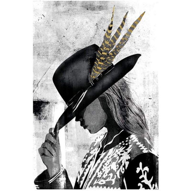 INART 3-90-704-0066 Indian Hat Άσπρος-Μαύρος Πίνακας σε Καμβά 60x90cm 0030656 INART 3-90-704-0066 Indian Hat Άσπρος-Μαύρος Πίνακας σε Καμβά 60x90cm 0030656