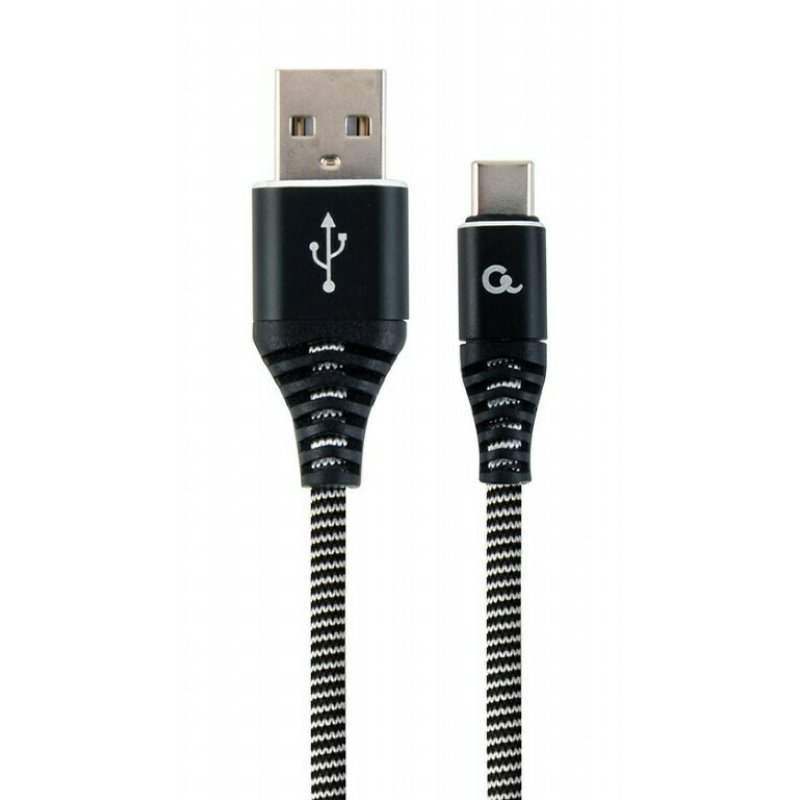 CABLEXPERT CC-USB2B-AMCM-1M-BW Καλώδιο φόρτισης και δεδομένων USB Type-C Premium βαμβακερή πλέξη, 1 m, μαύρο/άσπρο 0030690 CABLEXPERT CC-USB2B-AMCM-1M-BW Καλώδιο φόρτισης και δεδομένων USB Type-C Premium βαμβακερή πλέξη, 1 m, μαύρο/άσπρο 0030690