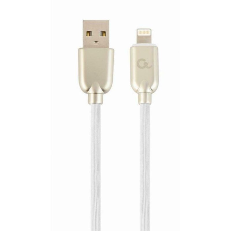 CABLEXPERT CC-USB2R-AMLM-1M-W Καλώδιο φόρτισης και δεδομένων από καουτσούκ Premium 8 ακίδων, 1 m, λευκό 0030693 CABLEXPERT CC-USB2R-AMLM-1M-W Καλώδιο φόρτισης και δεδομένων από καουτσούκ Premium 8 ακίδων, 1 m, λευκό 0030693