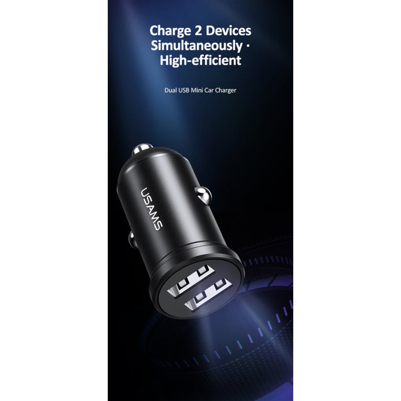 USAMS CC114TC01 Φορτιστής Αυτοκινήτου C20 2.4A με Θύρες: 2xUSB Μαύρος 0031392 USAMS CC114TC01 Φορτιστής Αυτοκινήτου C20 2.4A με Θύρες: 2xUSB Μαύρος 0031392