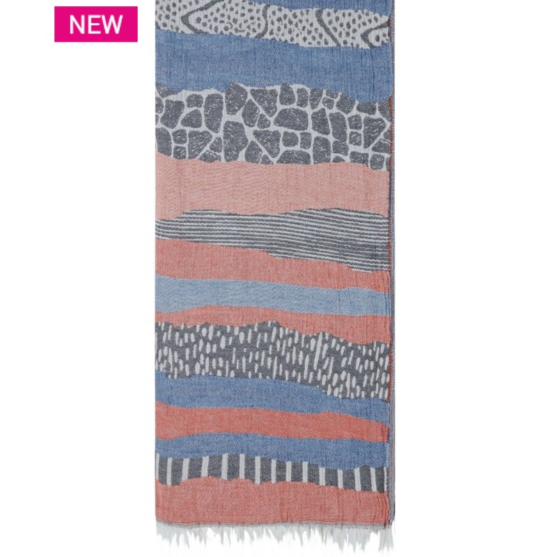 KENTIA Kimolos Παρεό Διπλής Όψης 90χ180 Grey Blue Pink 0031862 KENTIA Kimolos Παρεό Διπλής Όψης 90χ180 Grey Blue Pink 0031862
