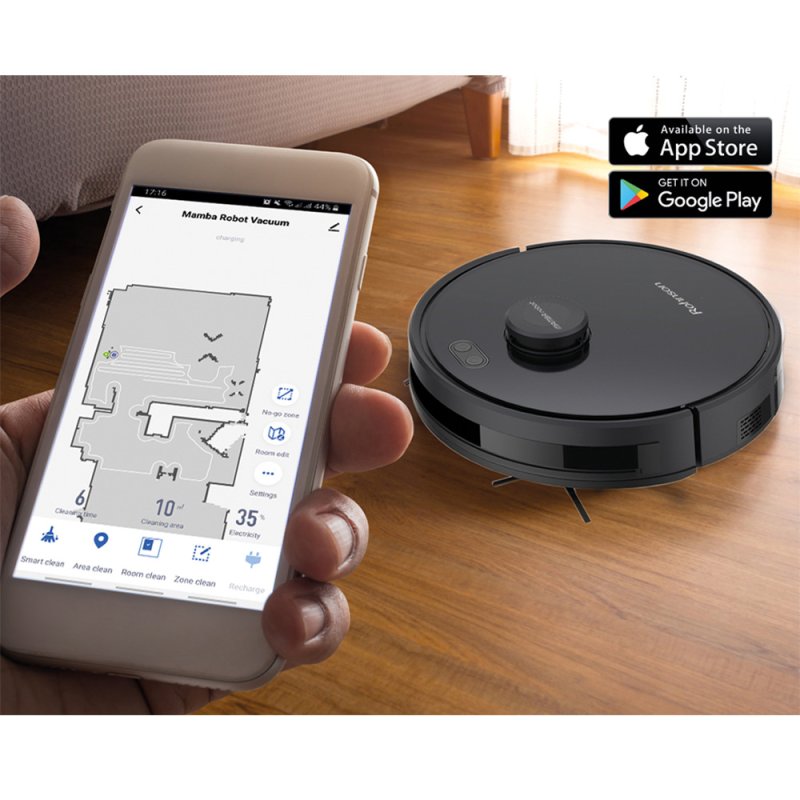 ROHNSON Mamba RM-01 Σκούπα Ρομπότ με Wi-Fi Black 0031890 ROHNSON Mamba RM-01 Σκούπα Ρομπότ με Wi-Fi Black 0031890