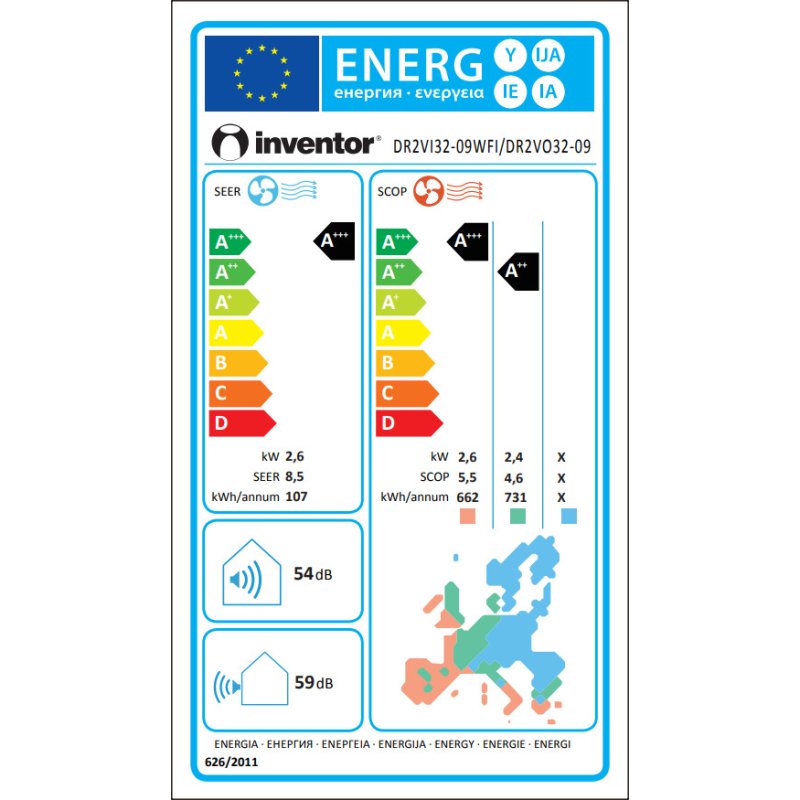 Inventor DR2VI32-09WFI/DR2VO32-09 Κλιματιστικό Inverter 9000 BTU A+++/A++ με Ιονιστή και WiFi Black 0031963 Inventor DR2VI32-09WFI/DR2VO32-09 Κλιματιστικό Inverter 9000 BTU A+++/A++ με Ιονιστή και WiFi Black 0031963