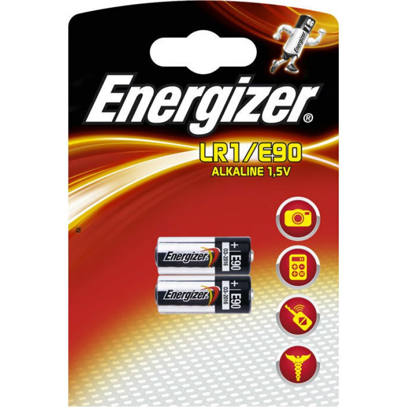 ENERGIZER LR1/E90/2TE Αλκαλική μπαταρία LR1/E90, σε blister με 2 μπαταρίες 0032392 ENERGIZER LR1/E90/2TE Αλκαλική μπαταρία LR1/E90, σε blister με 2 μπαταρίες 0032392