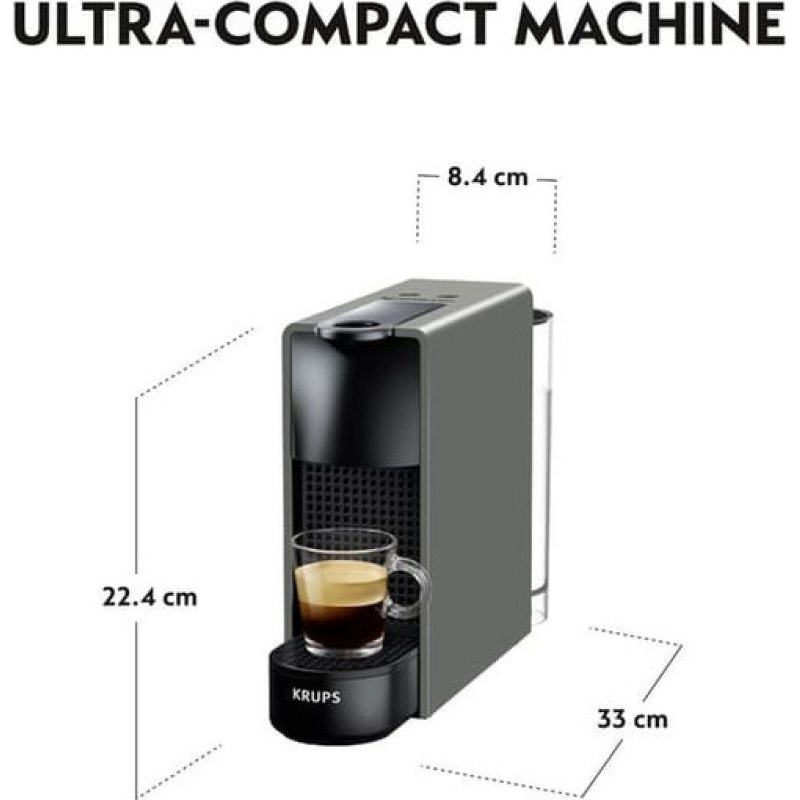 KRUPS XN110BV Essenza Mini Καφετιέρα για κάψουλες Nespresso Grey 0032694 KRUPS XN110BV Essenza Mini Καφετιέρα για κάψουλες Nespresso Grey 0032694