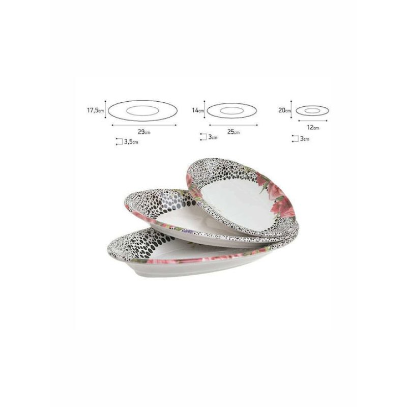 INART 3-60-022-0014 S/3 Πιατέλα Οβαλ Κεραμική Floral 29X17,5X3,5 0033102 INART 3-60-022-0014 S/3 Πιατέλα Οβαλ Κεραμική Floral 29X17,5X3,5 0033102
