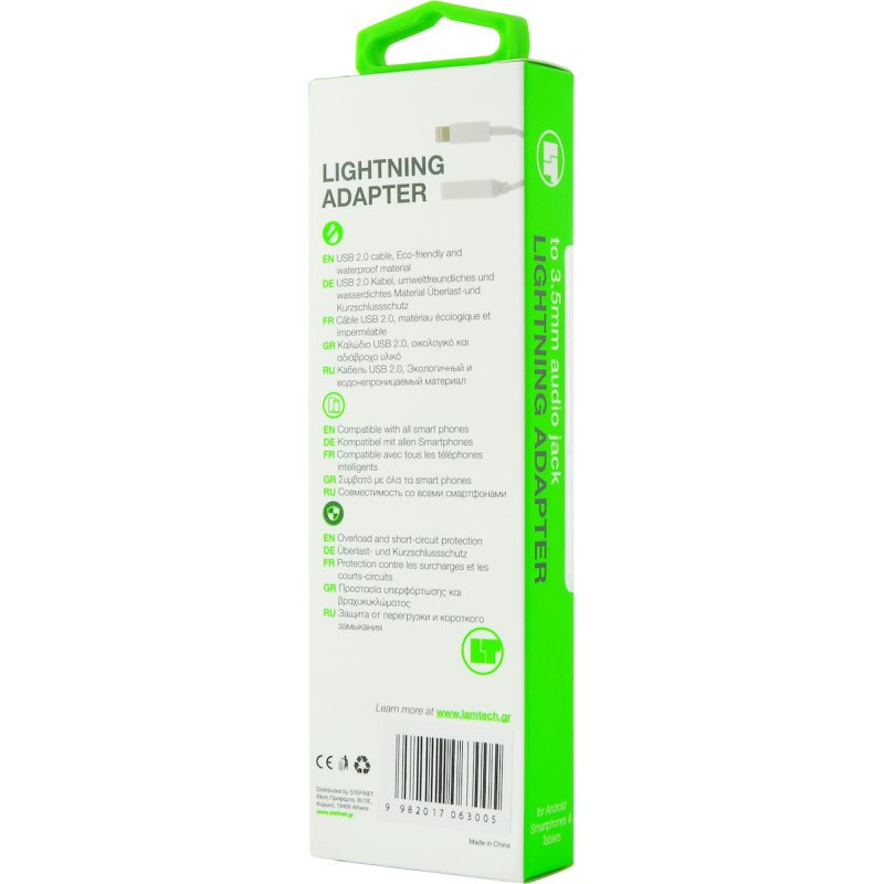 LAMTECH LAM063005 Μετατροπέας Lightning male σε 3.5mm female Λευκό 0033272 LAMTECH LAM063005 Μετατροπέας Lightning male σε 3.5mm female Λευκό 0033272