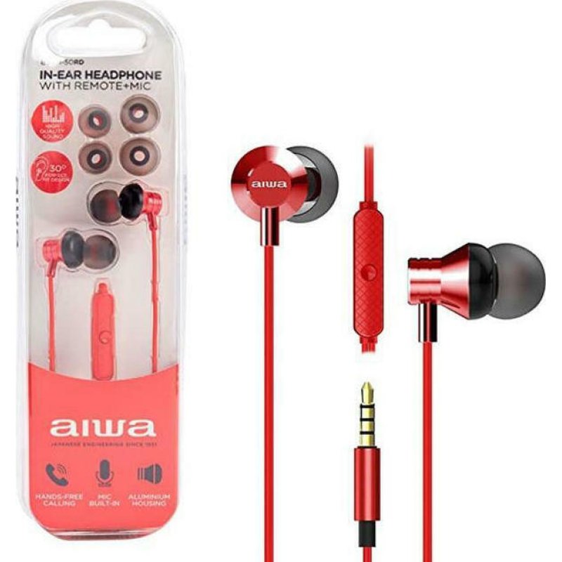 AIWA ESTM-50RD In-ear Handsfree με Βύσμα 3.5mm Κόκκινο 0033275 AIWA ESTM-50RD In-ear Handsfree με Βύσμα 3.5mm Κόκκινο 0033275