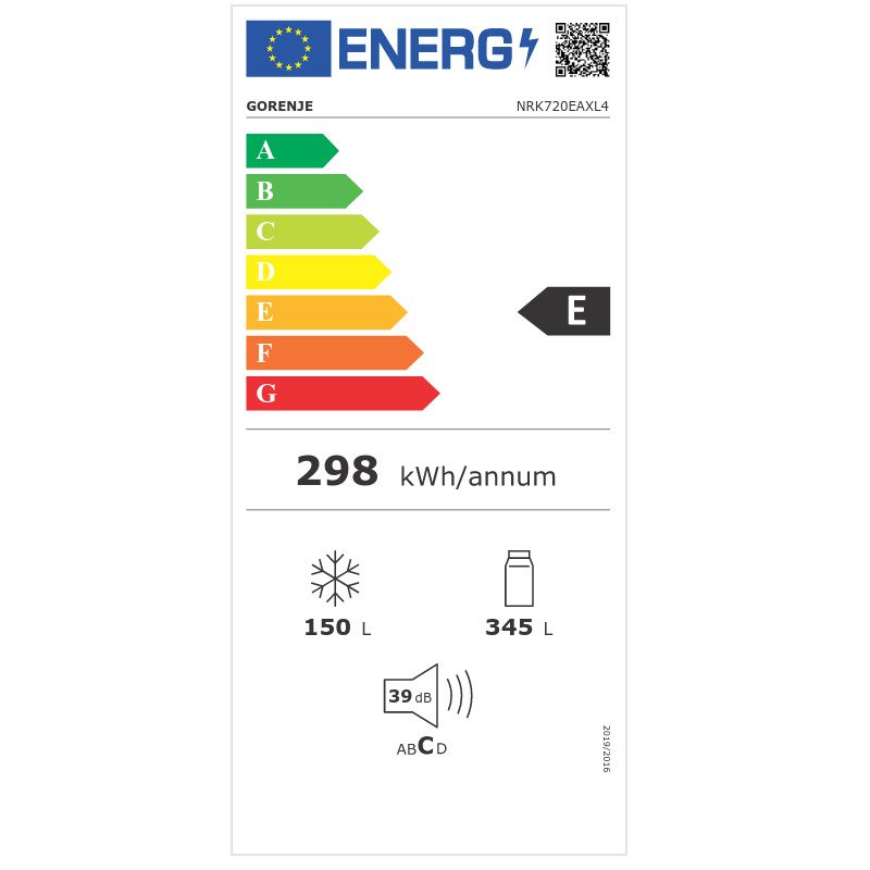 GORENJE NRK720EAXL4 Ψυγειοκαταψύκτης 495lt NoFrost Υ200xΠ70.4xΒ69.4εκ. Inox 0033294 GORENJE NRK720EAXL4 Ψυγειοκαταψύκτης 495lt NoFrost Υ200xΠ70.4xΒ69.4εκ. Inox 0033294