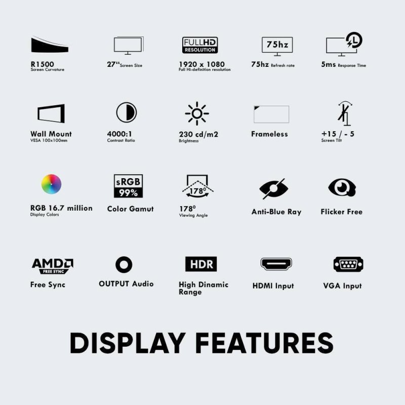 ARMAGGEDDON Pixxel+ Pro PSC27HD AHVA Curved Monitor 27 ARMAGGEDDON Pixxel+ Pro PSC27HD AHVA Curved Monitor 27
