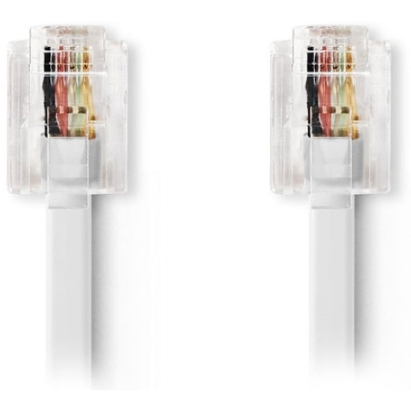 NEDIS TCGP90200WT20 Tηλεφωνικό καλώδιο RJ11 αρσ. - RJ11 αρσ. 2.0 μ., λευκό 0034007 NEDIS TCGP90200WT20 Tηλεφωνικό καλώδιο RJ11 αρσ. - RJ11 αρσ. 2.0 μ., λευκό 0034007