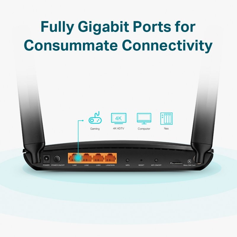 TP-LINK Archer MR600 v3 Ασύρματο 4G Mobile Router Wi?Fi 5 με 4 Θύρες Gigabit Ethernet 0034019 TP-LINK Archer MR600 v3 Ασύρματο 4G Mobile Router Wi?Fi 5 με 4 Θύρες Gigabit Ethernet 0034019