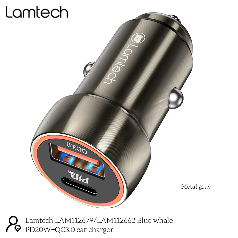 LAMTECH LAM112662 Φορτιστής Αυτοκινήτου Γκρι Γρήγορης Φόρτισης με Θύρες: 1xUSB 1xType-C 0034345 LAMTECH LAM112662 Φορτιστής Αυτοκινήτου Γκρι Γρήγορης Φόρτισης με Θύρες: 1xUSB 1xType-C 0034345