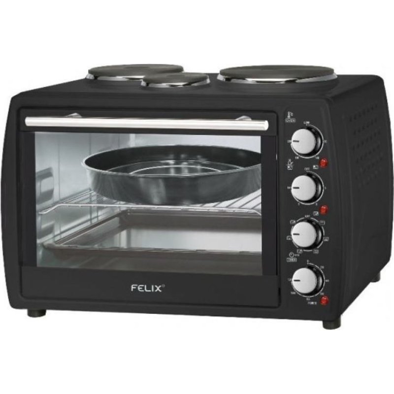 FELIX FXO-4504 Ηλεκτρικό Φουρνάκι 45lt με 3 Εστίες Μαύρο 0034906 FELIX FXO-4504 Ηλεκτρικό Φουρνάκι 45lt με 3 Εστίες Μαύρο 0034906
