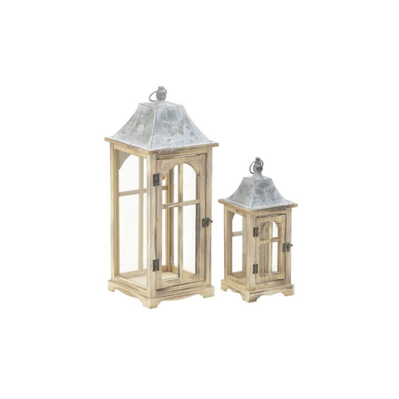 INART 3-70-906-0069 S/2 Φανάρι Ξύλινο Μεταλλικό Αντικέ Natural 24χ24χ64 0035450 INART 3-70-906-0069 S/2 Φανάρι Ξύλινο Μεταλλικό Αντικέ Natural 24χ24χ64 0035450
