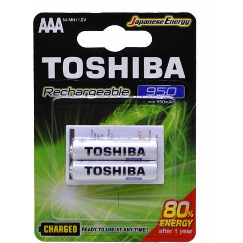 TOSHIBA TNH-03GAE Επαναφορτιζόμενες Μπαταρίες AAA Ni-MH 950mAh 1.2V 2τμχ 0035511 TOSHIBA TNH-03GAE Επαναφορτιζόμενες Μπαταρίες AAA Ni-MH 950mAh 1.2V 2τμχ 0035511